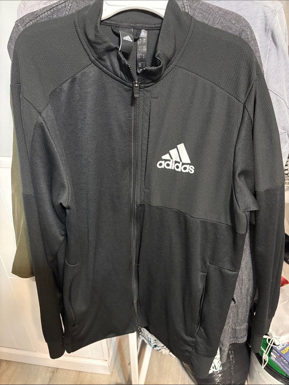 adidas Black Full-Zip Performance Jacket with Logo